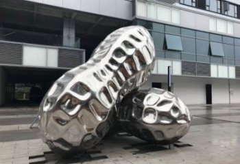 南通花生雕塑制造，白鋼構(gòu)件，不銹鋼花生雕塑提供