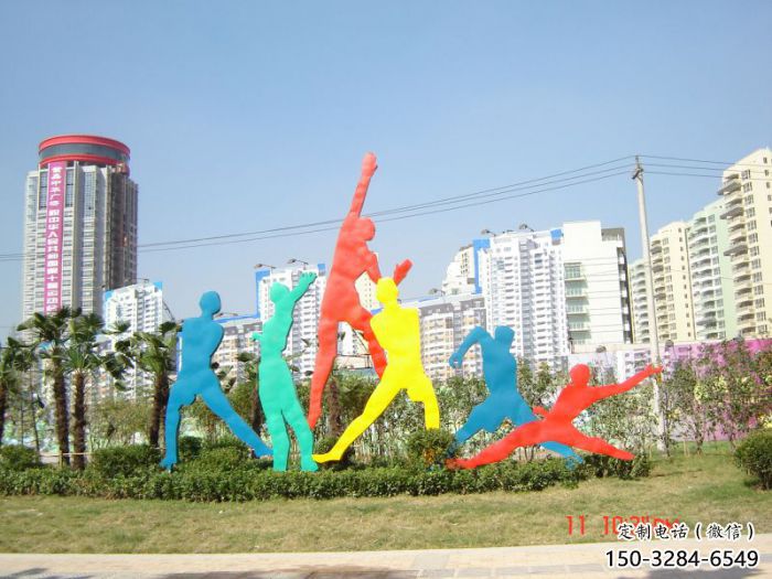 新城投籃雕塑，剪影工藝制作，不銹鋼體育人物雕塑