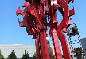 丹東火球雕塑，精神堡壘火球雕塑落地展示