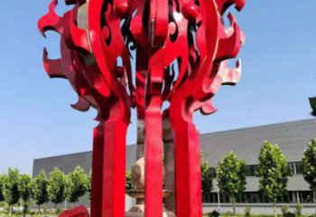 錦州火球雕塑，精神堡壘火球雕塑落地展示