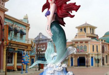 清水河水景美人魚雕塑