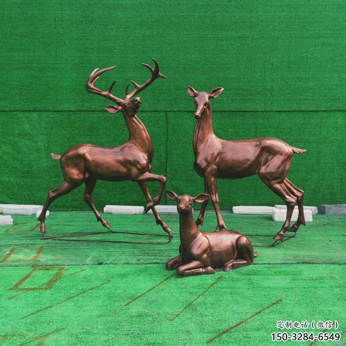 玉樹銅小鹿雕塑批發，鍛造工藝，小鹿銅雕塑承接