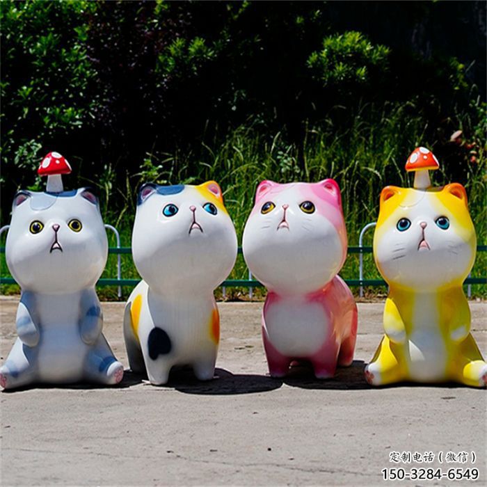 濟(jì)寧房地產(chǎn)貓咪雕塑，仿古動(dòng)漫雕塑，公園動(dòng)物制造