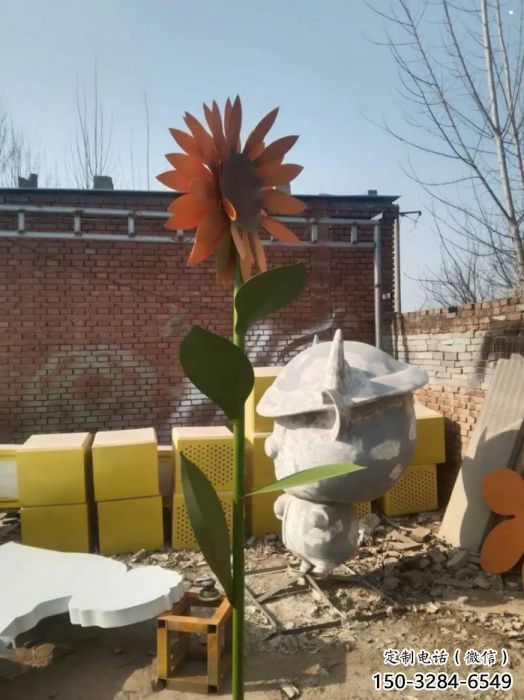 巴中太陽花雕塑工程，美陳雕塑，玻璃鋼太陽花雕塑廠家