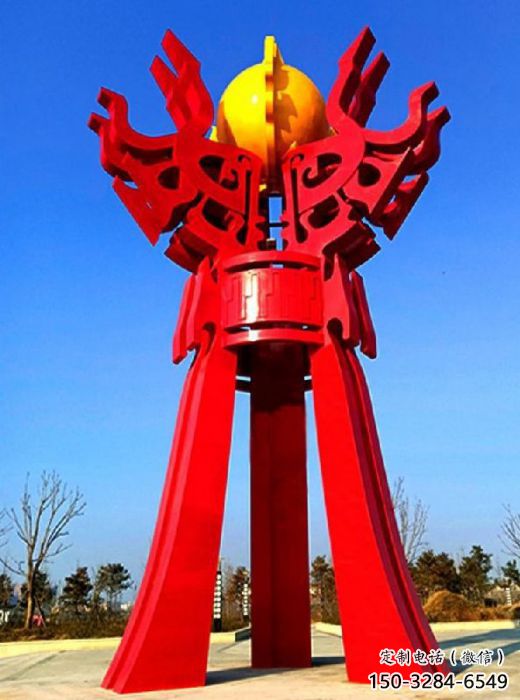 眉山精神堡壘火球雕塑，城市建筑雕塑，創意藝術設計