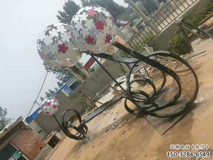 達孜大型蒲公英坐凳雕塑，現代元素設計，不銹鋼坐凳雕塑