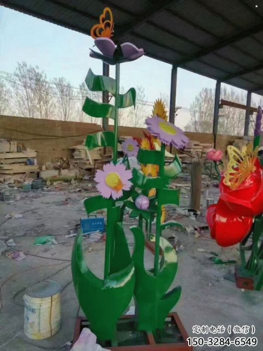 和田茉莉花雕塑訂做，城市雕塑，不銹鋼茉莉花雕塑廠