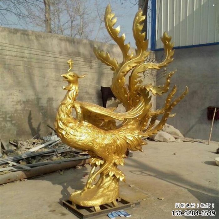 喀什鳳凰雕塑廠家，鍛造工藝，銅鳳凰雕塑廠家承接