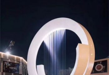 靈武圓環噴泉雕塑，水景藝術原理，水景圓環雕塑廠家