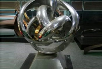 同德地產雙環雕塑定做，城區小品，景觀不銹鋼雙環雕塑定價