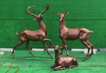 玉樹銅小鹿雕塑批發(fā)，鍛造工藝，小鹿銅雕塑承接