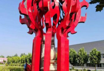 濱州火球雕塑，精神堡壘火球雕塑落地展示