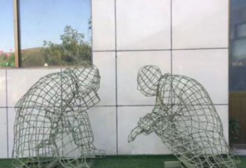 濱州鏤空對弈雕塑標準，廣場雕塑，鐵藝民俗人物雕塑供給