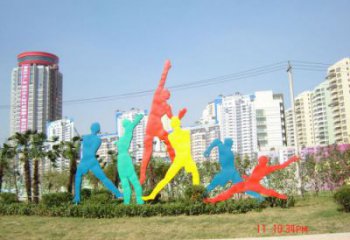 運(yùn)城投籃雕塑，剪影工藝制作，不銹鋼體育人物雕塑