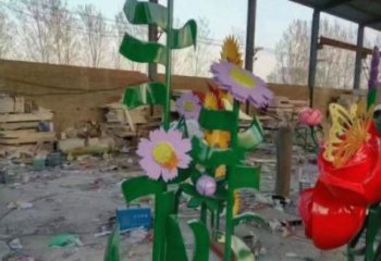 運城茉莉花雕塑訂做，城市雕塑，不銹鋼茉莉花雕塑廠