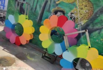 資陽金銀花雕塑廠家，景區雕塑，城市不銹鋼金銀花雕塑