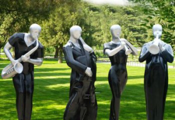 公園吹拉彈唱雕塑