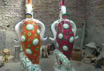 昌吉幼兒園河馬雕塑，動漫文化雕塑，卡通動物制作