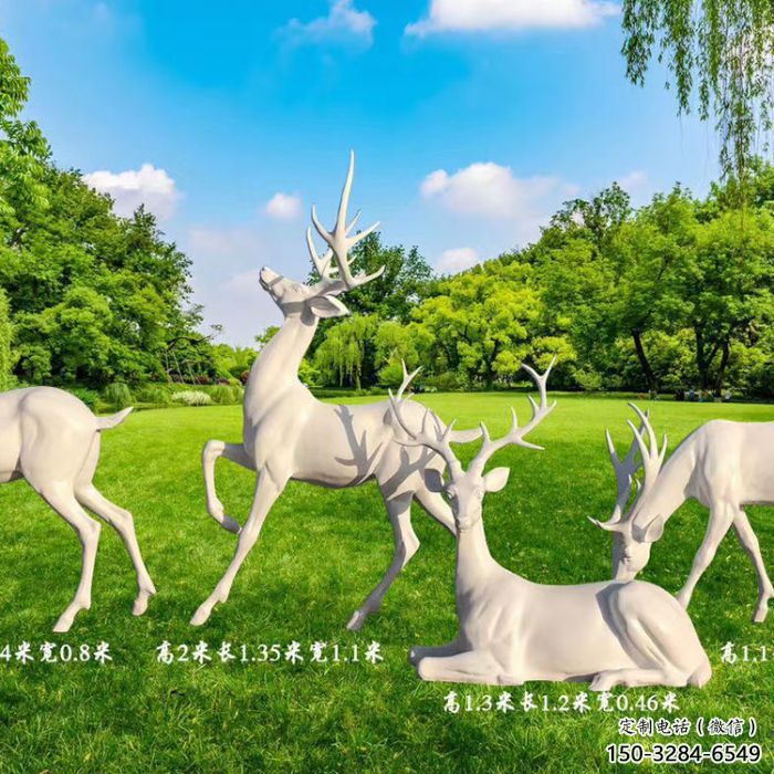 怒江梅花鹿雕塑定價，景觀概念，玻璃鋼梅花鹿雕塑預定