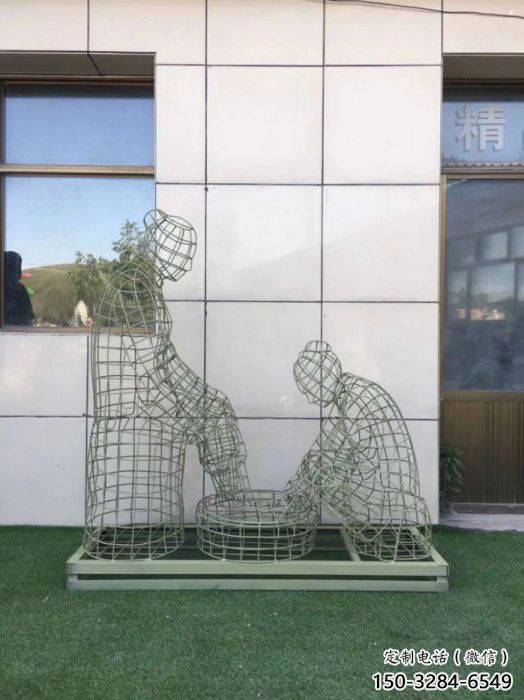 西湖鏤空孝道雕塑通用，街景小品，鐵藝洗腳雕塑制造