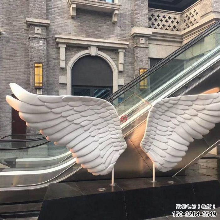 長(zhǎng)壽景觀鳥(niǎo)翅雕塑制造，歐式風(fēng)格，不銹鋼鳥(niǎo)翅雕塑定價(jià)