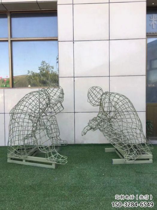 北碚鏤空對弈雕塑標準，廣場雕塑，鐵藝民俗人物雕塑供給