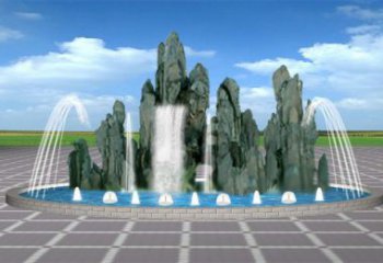 麗江電影變頻噴泉雕塑，水景噴泉雕塑承接