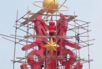 拱墅景觀科技之星雕塑選用，美陳雕塑，抽象不銹鋼科技之星雕塑標準