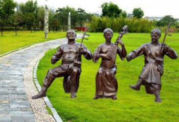 臺州拉二胡雕塑點擊，景觀雕塑，別墅民俗人物雕塑供求