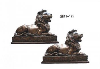 金華公園獅子雕塑供求，景觀雕塑，鑄銅趴獅雕塑優選