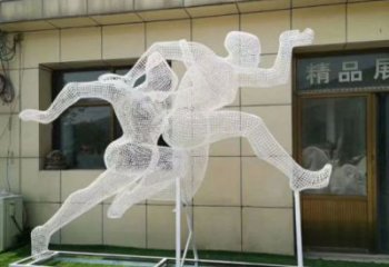 巴南鏤空體育雕塑供求，白鋼構(gòu)件，鐵藝人物雕塑觀賞型