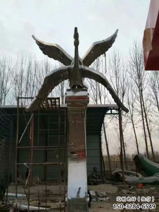 街道白鷺雕塑，鑄銅農耕雕塑，古銅效果