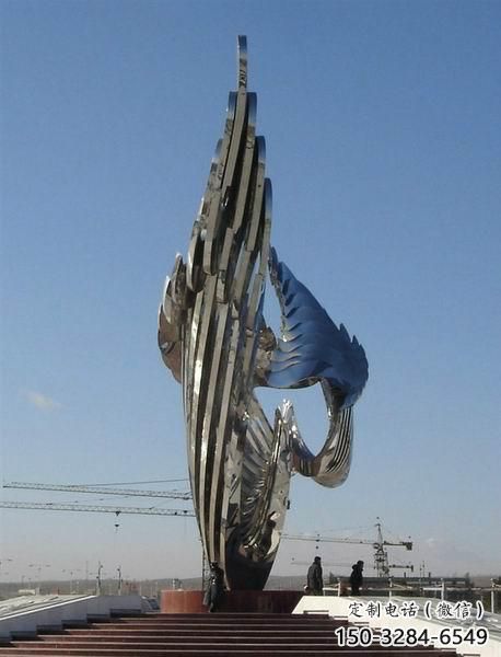 公園鴛鴦雕塑 酒店門口雕塑 鏡面仿真擺件