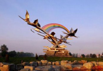 城市廣場白鷺雕塑實景圖